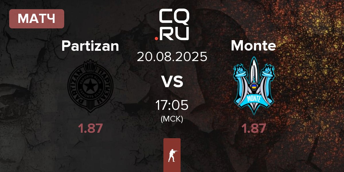 Матч Partizan Esports Partizan vs Monte | 20.08