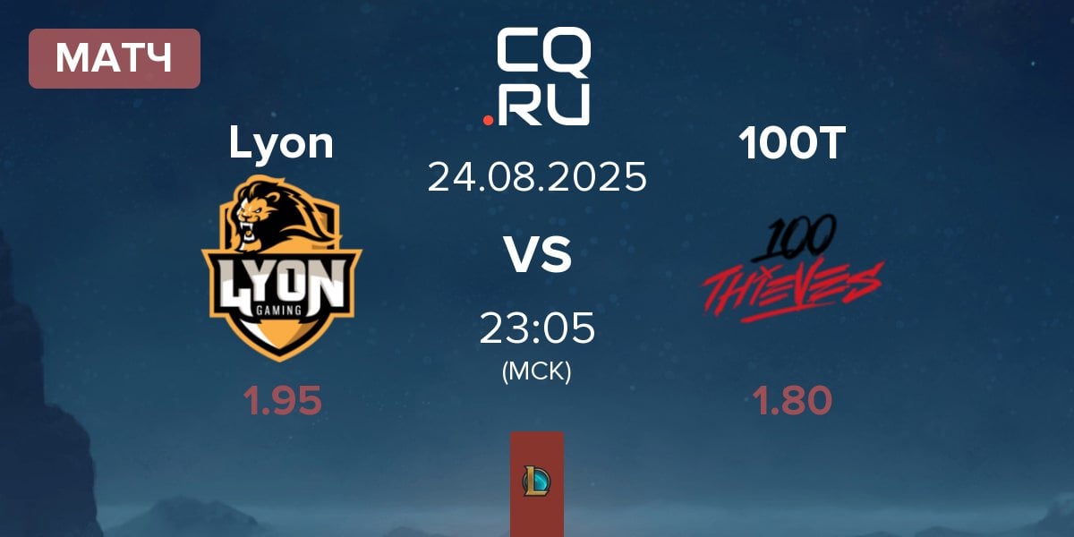 Матч Lyon Gaming Lyon vs 100 Thieves 100T | 24.08