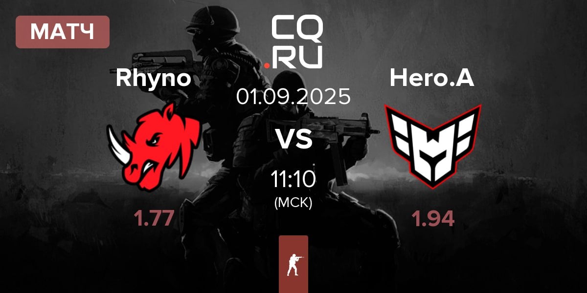 Матч Rhyno Esports Rhyno vs HEROIC Academy Hero.A | 01.09