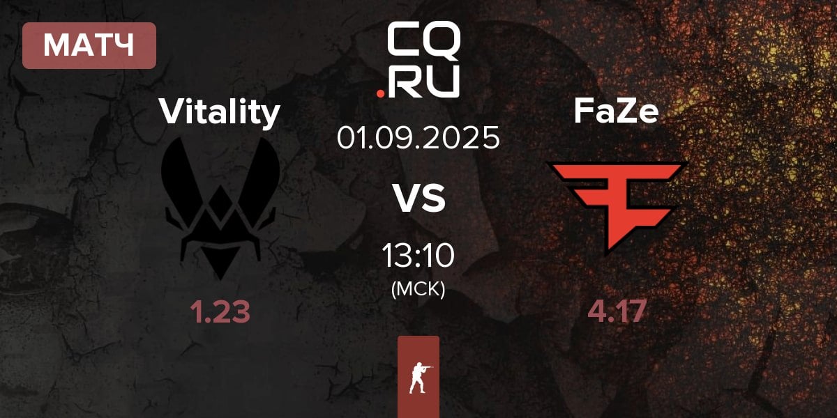 Матч Team Vitality Vitality vs FaZe Clan FaZe | 01.09