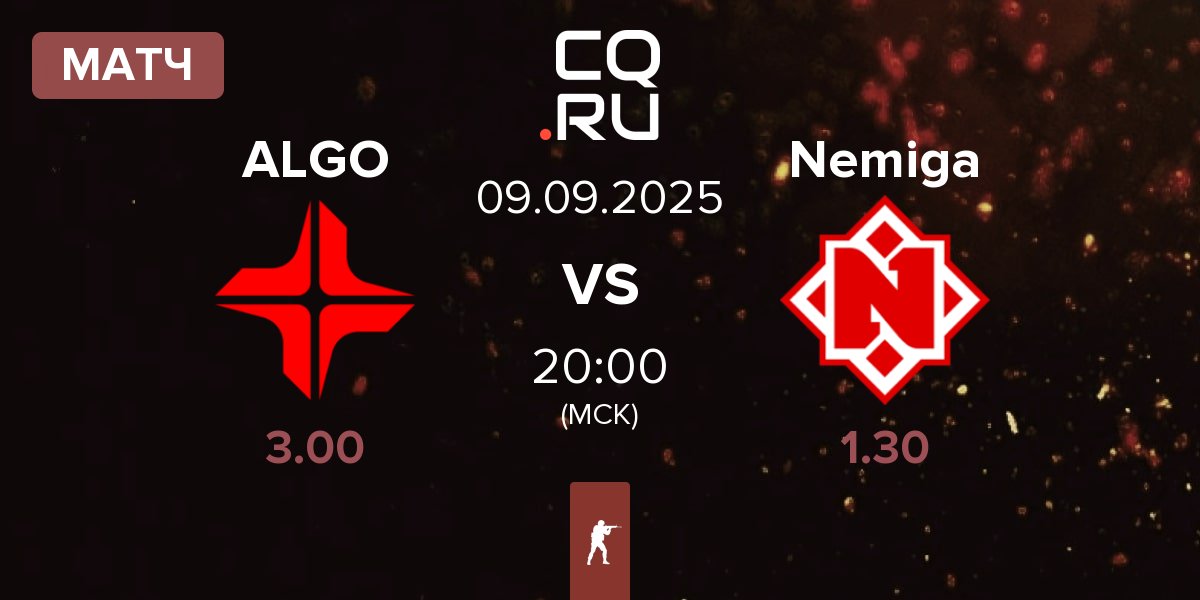 Матч ALGO Esports ALGO vs Nemiga Gaming Nemiga | 09.09