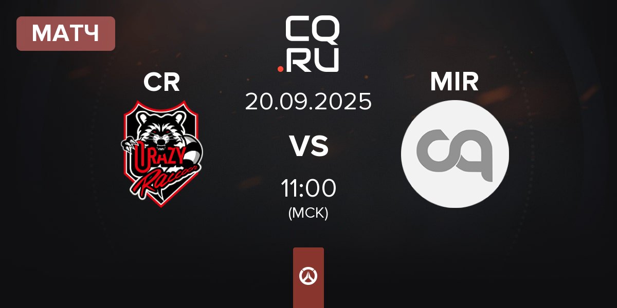 Матч Crazy Raccoon CR vs Mir Gaming MIR | 20.09