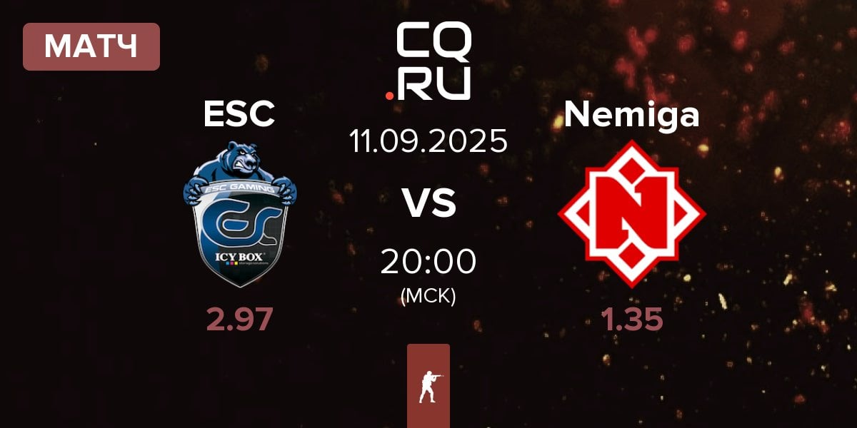 Матч ESC Gaming ESC vs Nemiga Gaming Nemiga | 11.09