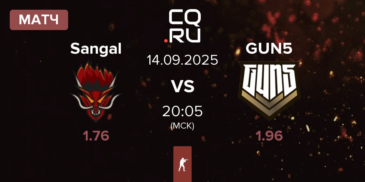Матч Sangal Esports Sangal vs GUN5 Esports GUN5 | 14.09