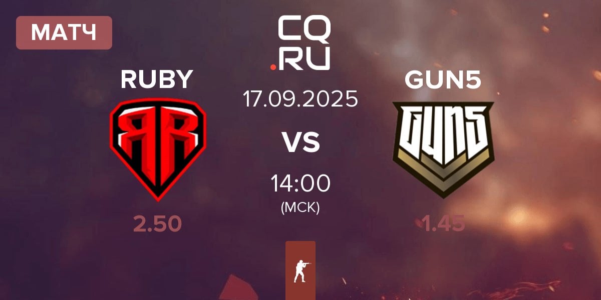 Матч RUBY vs GUN5 Esports GUN5 | 17.09