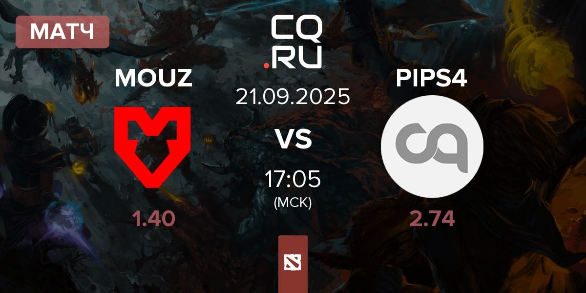 Матч MOUZ vs Pipsqueak+4 PIPS4 | 21.09