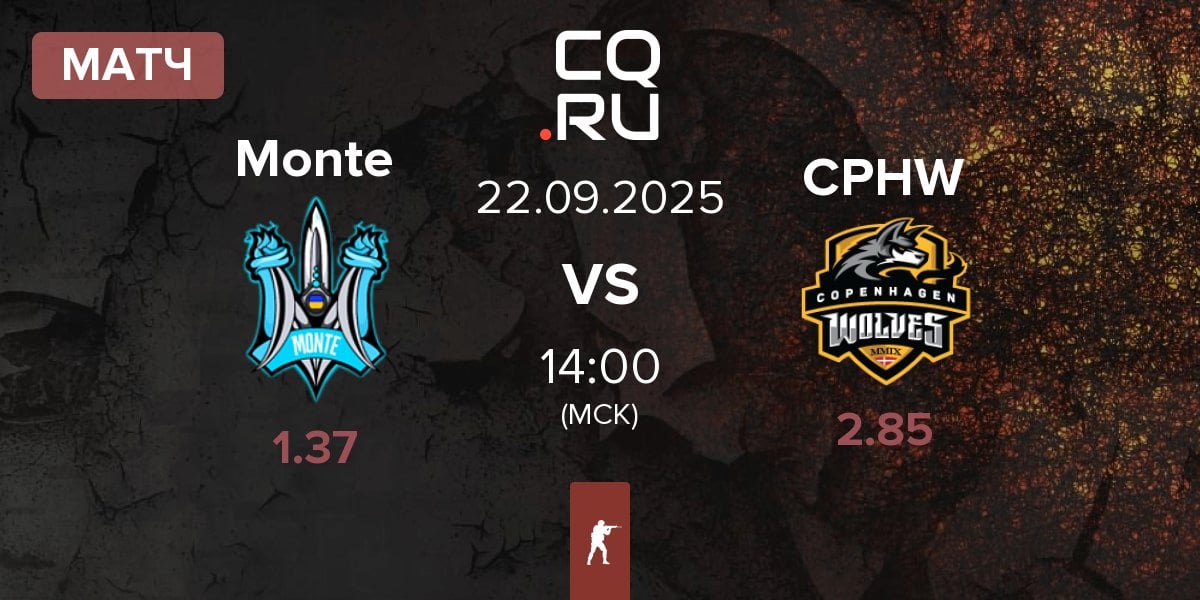 Матч Monte vs Copenhagen Wolves CPHW | 22.09