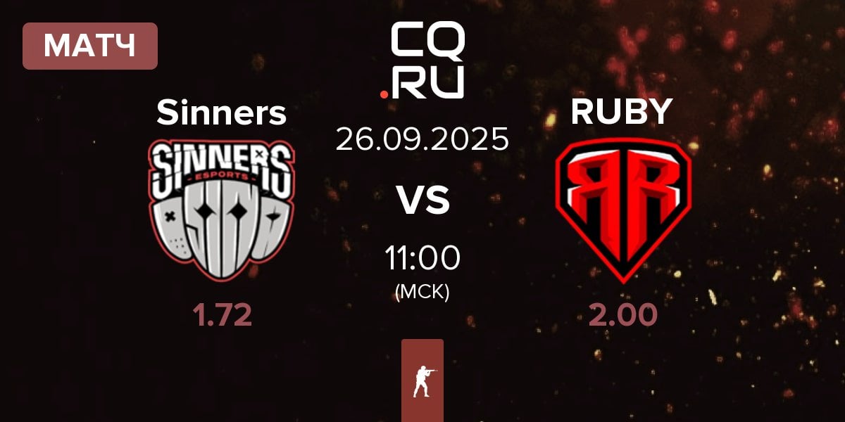 Матч Sinners Esports Sinners vs RUBY | 25.09
