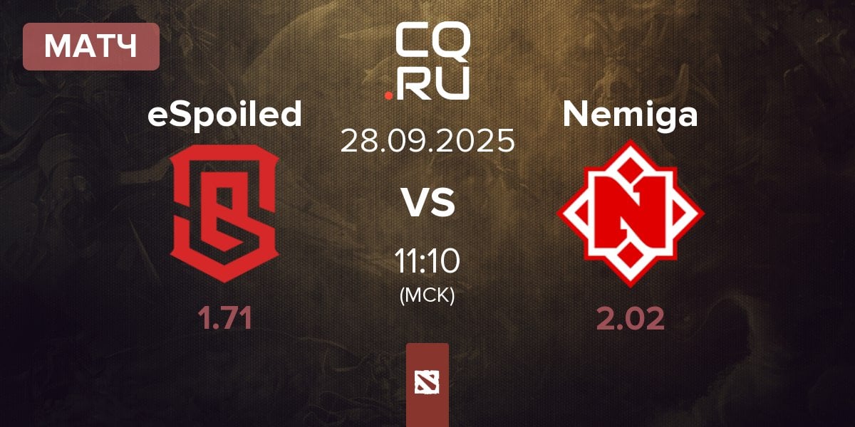Матч eSpoiled vs Nemiga Gaming Nemiga | 28.09